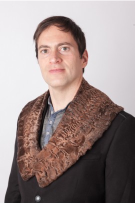 Brown karakul lamb fur collar